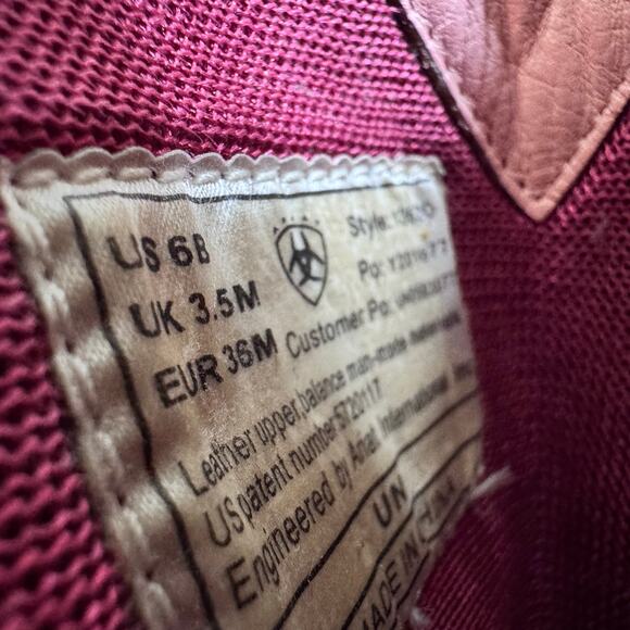 ARIAT Boots 6B Moon Fringe Tassels Cowboy Snipe Toe Cowgirl Rodeo Pink Western - Picture 11 of 12